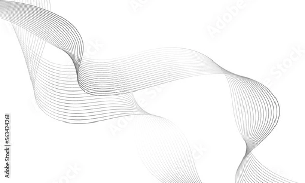 Fototapeta Abstract platinum gradient wave element for design. Digital frequency track equalizer. Stylized line art background. Vector illustration. Wave with lines created using blend tool. Curved wavy line.