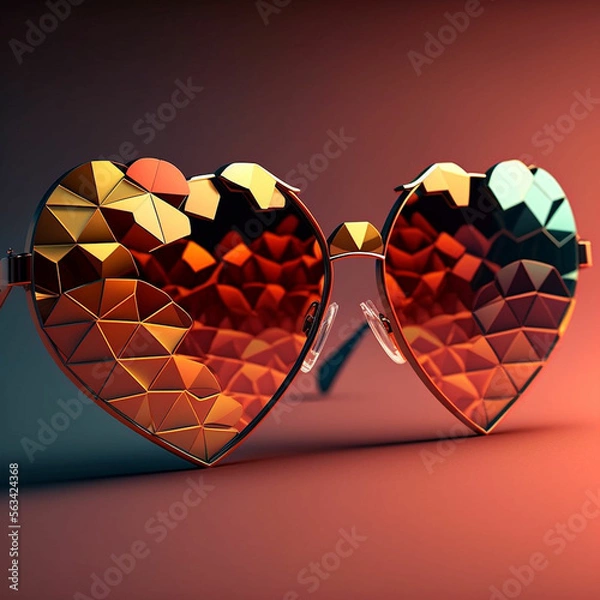 Obraz Heart Shaped Sunglasses, Generative, AI, Generative AI
