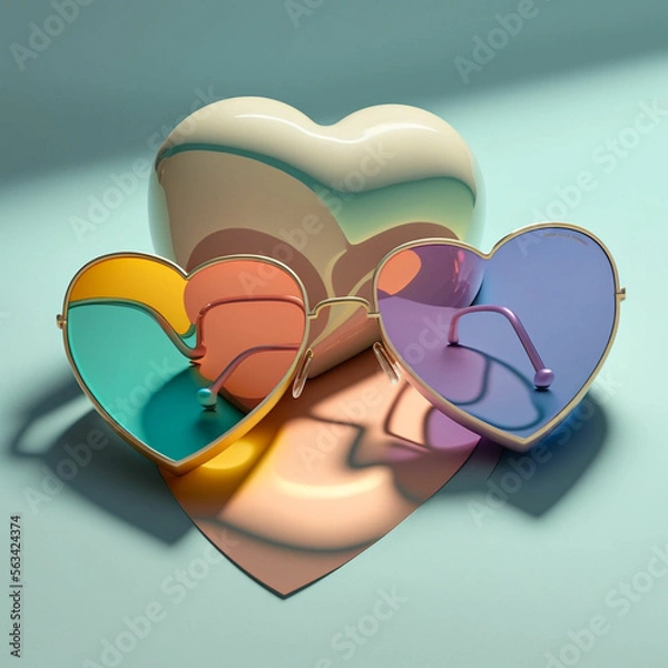 Obraz Heart Sunglasses, Generative AI, Generative, AI