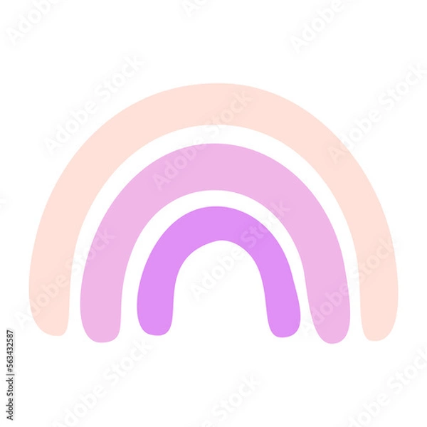 Fototapeta cute rainbow in bohemian style with sweet cake colors vector illustration for graphic design and decorative element, purple