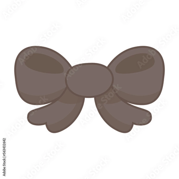 Fototapeta cute dark brown ribbon bow tie vector illustration for graphic design and decorative element