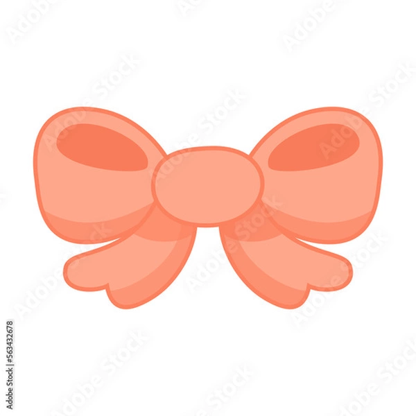 Fototapeta cute pink ribbon bow tie vector illustration for graphic design and decorative element