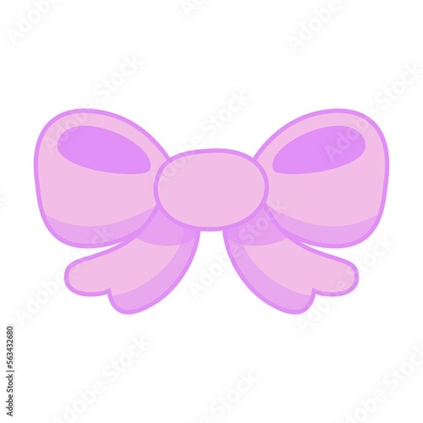 Fototapeta cute purple ribbon bow tie vector illustration for graphic design and decorative element