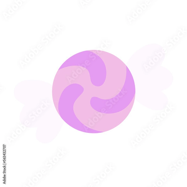 Fototapeta cute sweet purple spiral candy sugar vectors illustration for graphic design, symbol, icon, and decorative element. candy emoji icon