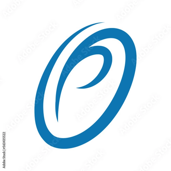 Obraz Abstract ellipse ornament forming letter O