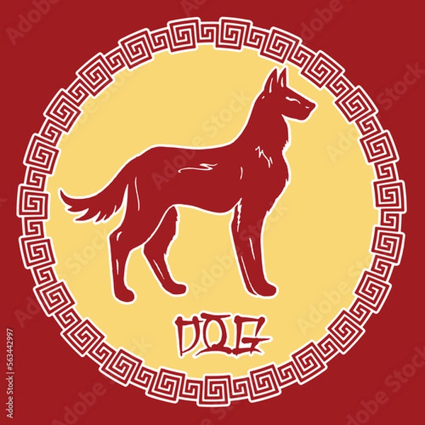 Fototapeta Lunar New Year illustration set, bacground,icon, ornamen. Chinese New Year,Happy New Year, congratulation