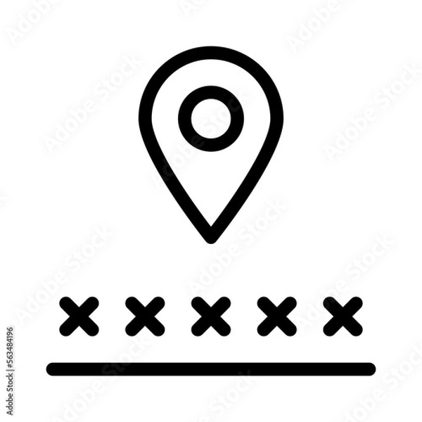 Fototapeta Postcode Isolated Silhouette Solid Line Icon with postcode, code, location, zip Infographic Simple Vector Illustration