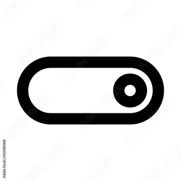 Fototapeta Toggle Isolated Silhouette Solid Line Icon with toggle, , enabler, interface, switch Infographic Simple Vector Illustration