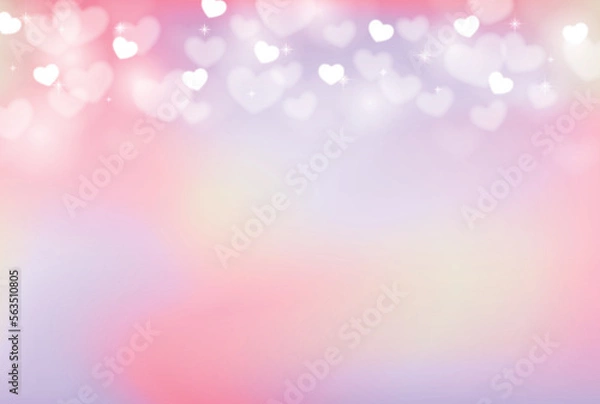 Obraz ハートとピンク系のグラデーションの背景