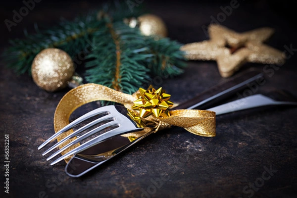 Obraz Tischgedeck mit Gold