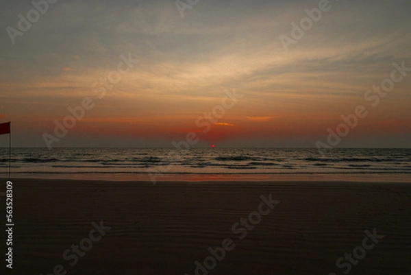 Fototapeta The sunset at Goa Beach