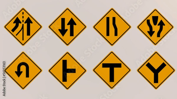 Fototapeta Traffic signs 3D render image