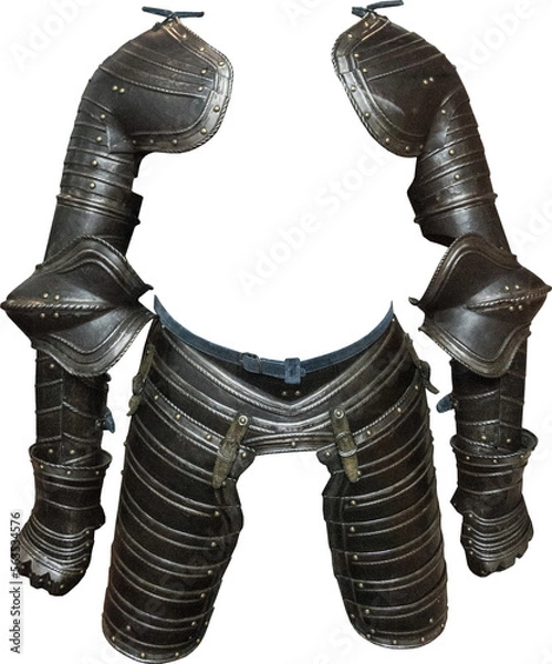Obraz Isolated PNG cutout of a medieval knight armor on a transparent background, ideal for photobashing, matte-painting, concept art