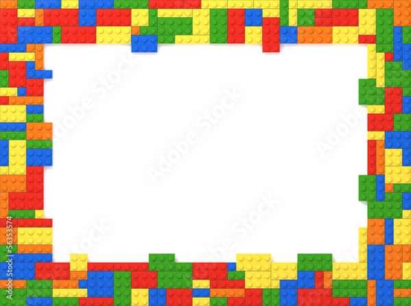 Fototapeta Toy Bricks Picture Frame - Random Colors