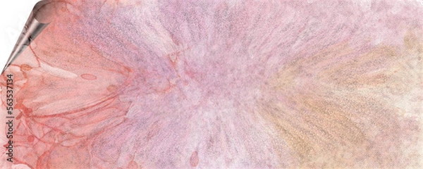 Obraz unique background design of paint splashes and brush strokes with transparent media and page curl
