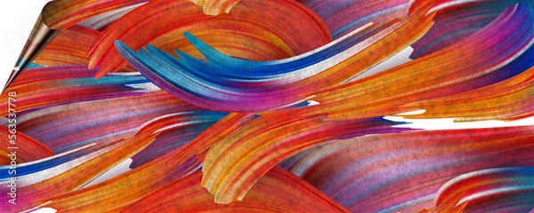 Obraz unique background design of paint splashes and brush strokes with transparent media and page curl
