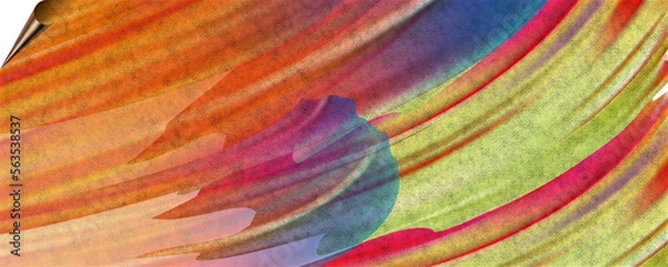 Obraz unique background design of paint splashes and brush strokes with transparent media and page curl