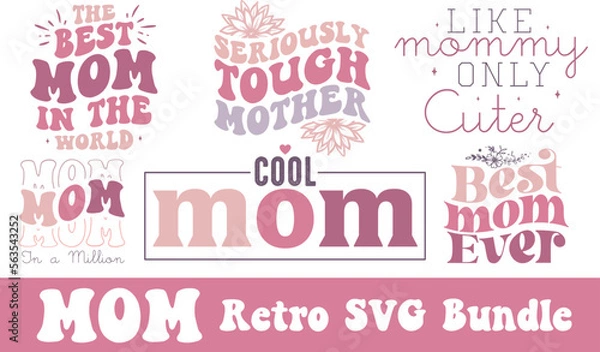 Obraz Mom retro SVG bundle.