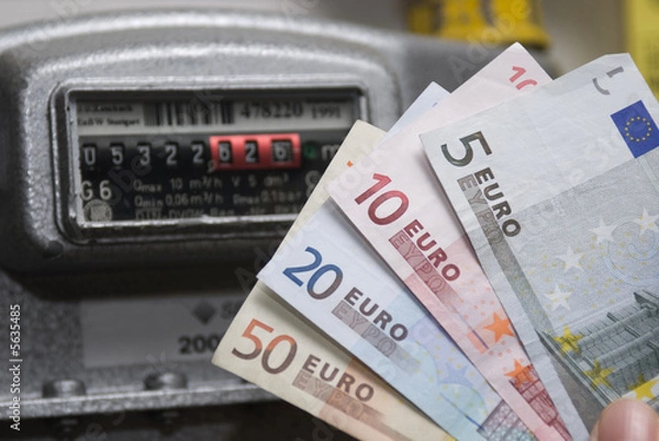 Fototapeta Energiekosten steigen weiter - Gasmeter