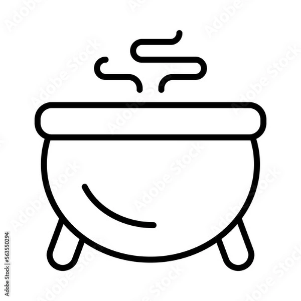 Obraz Cauldron Isolated Silhouette Solid Line Icon with cauldron, fairy-tale, fairytale, magic, spell, witch Infographic Simple Vector Illustration