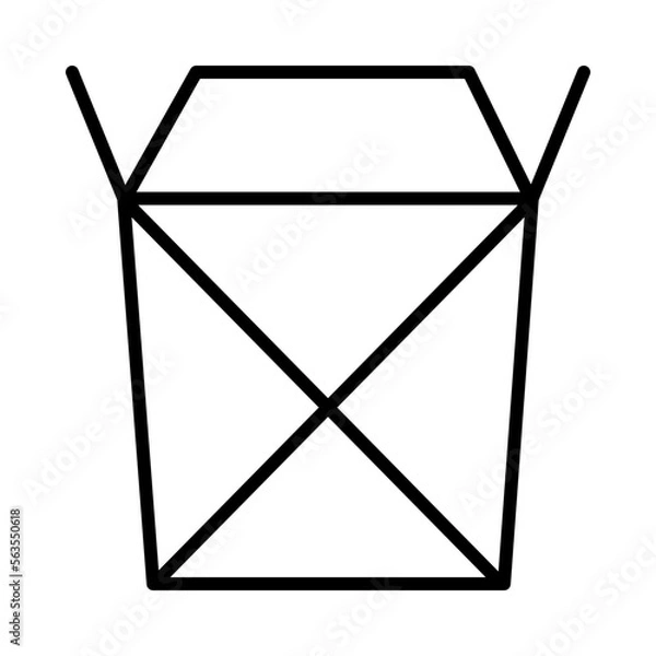 Obraz Takeaway Isolated Silhouette Solid Line Icon with takeaway, asian, chinese, food, noodles, restaurant Infographic Simple Vector Illustration