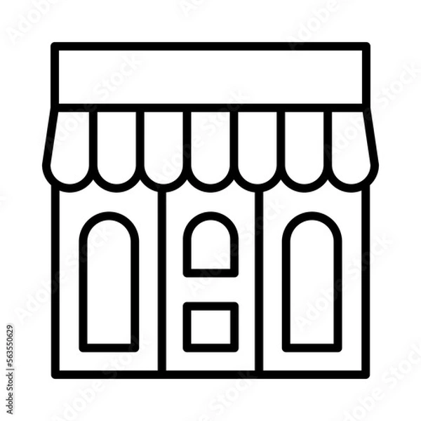 Obraz Shop-Front Isolated Silhouette Solid Line Icon with shop-front, facade, food, restaurant, shop, store Infographic Simple Vector Illustration