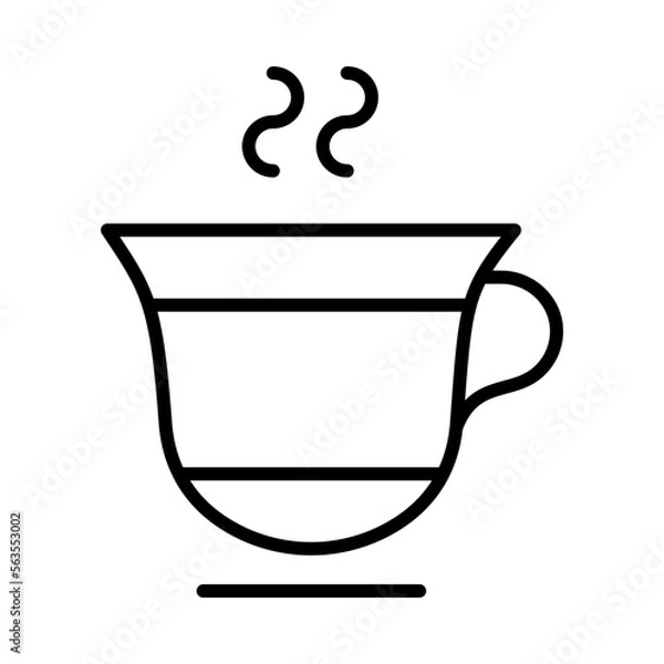 Obraz Coffee Isolated Silhouette Solid Line Icon with coffee, beverage, cafe, drink, tea, tea-cup Infographic Simple Vector Illustration