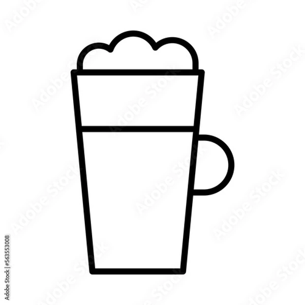 Obraz Coffee Isolated Silhouette Solid Line Icon with coffee, beverage, cafe, drink, frappe, tea Infographic Simple Vector Illustration
