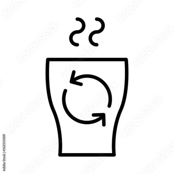 Obraz Reusable-Coffee-Cup Isolated Silhouette Solid Line Icon with reusable-coffee-cup, cafe, coffee, drink, hot-drink, take-away Infographic Simple Vector Illustration