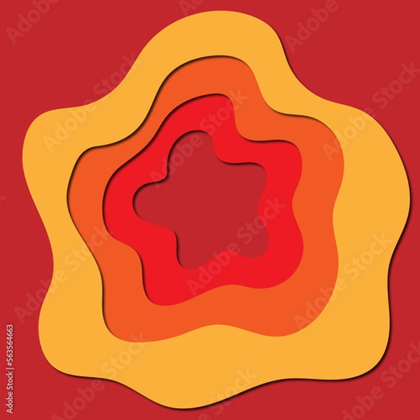 Fototapeta Paper-cut effect background, Creative design in paper cut style 