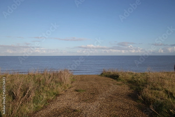 Fototapeta Happisburgh Norfolk Cliff top coastal erosion 