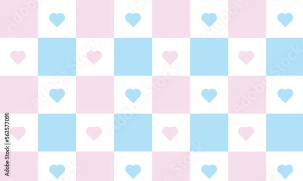 Obraz Pink blue love grid wallpaper background pattern