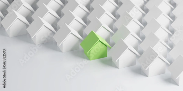 Fototapeta Housing concept. Unique building stands out from others