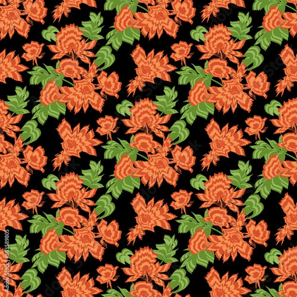 Obraz Vector bright seamless pattern. Hand drawn illustration.