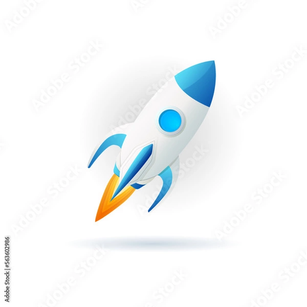 Obraz Startup Rocket vector isolated icon. Emoji illustration. Rocket vector emoticon