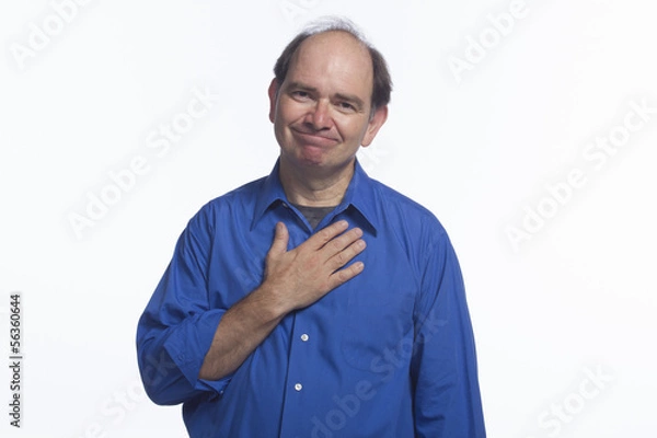 Obraz Man feeling humbled, horizontal