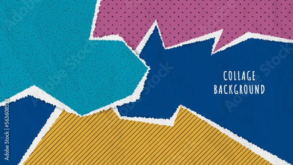 Obraz Abstract collage background with torn paper