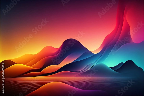 Fototapeta Illustration of a dynamic colorful background - Ultra gradient - Created with generative ai