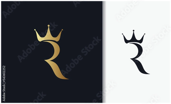 Obraz Letter R crown logo