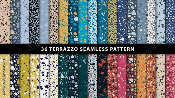 Obraz Set of terrazzo style seamless patterns