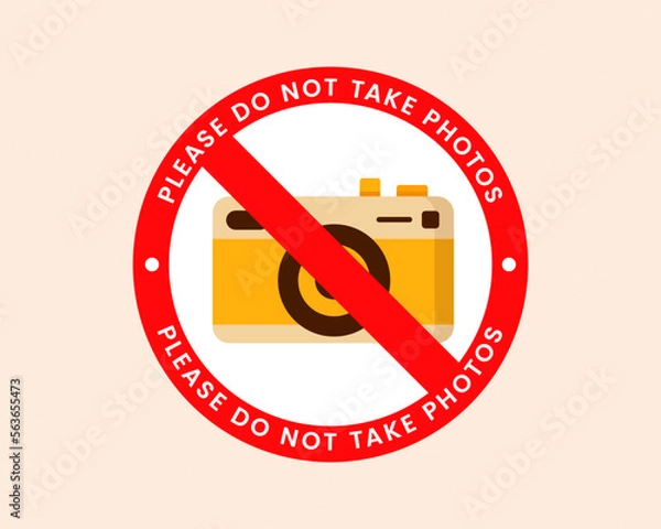 Fototapeta Please Do Not Take photos no photo sign, Camera, electronic items are not allowed.