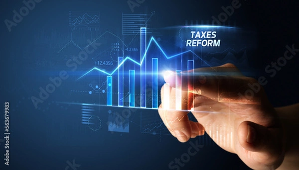 Fototapeta Hand touching business concept concept