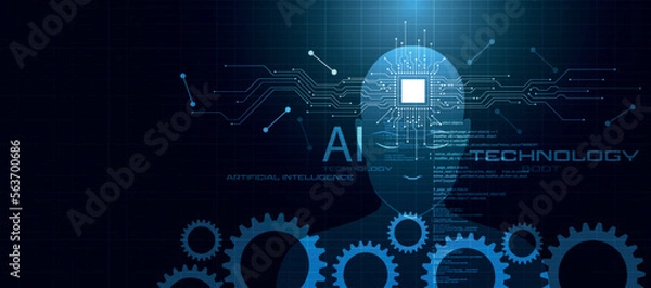 Obraz intelligenza artificiale, ai, composizione grafica,