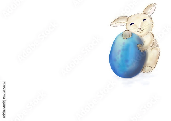 Obraz Osterhase mit blauem Ei