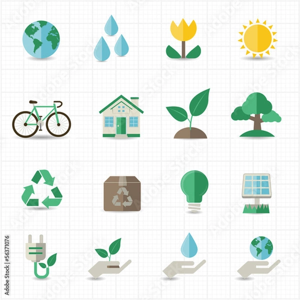 Obraz Green energy icons