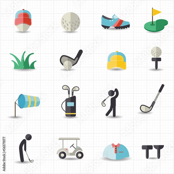Obraz Golf sport icons
