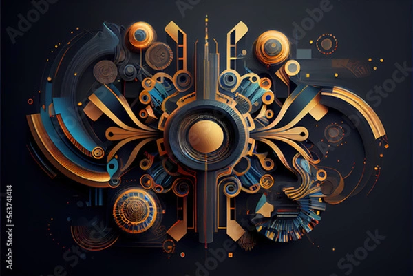 Fototapeta Abstract technological background .Generative AI