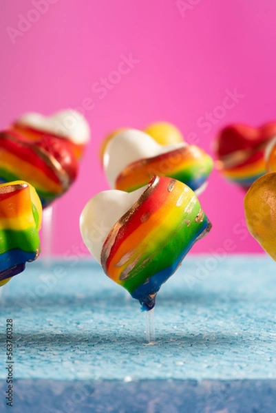 Obraz Diversity sweets, rainbow colored studio shots