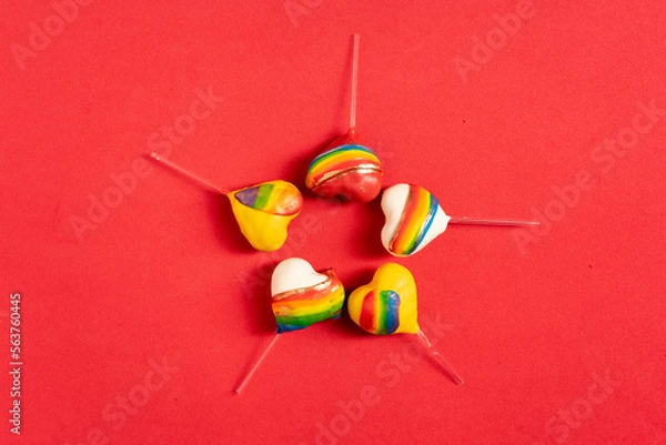 Obraz Diversity sweets, rainbow colored studio shots