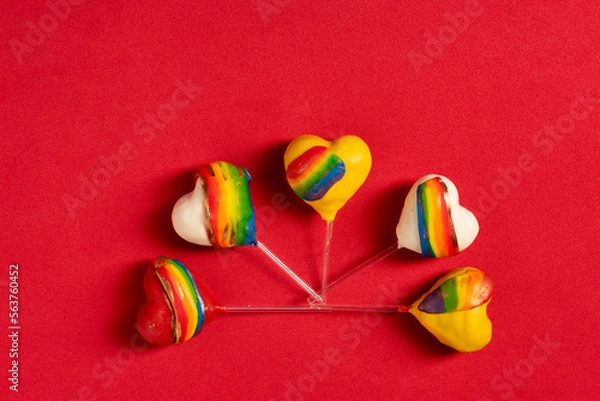 Obraz Diversity sweets, rainbow colored studio shots
